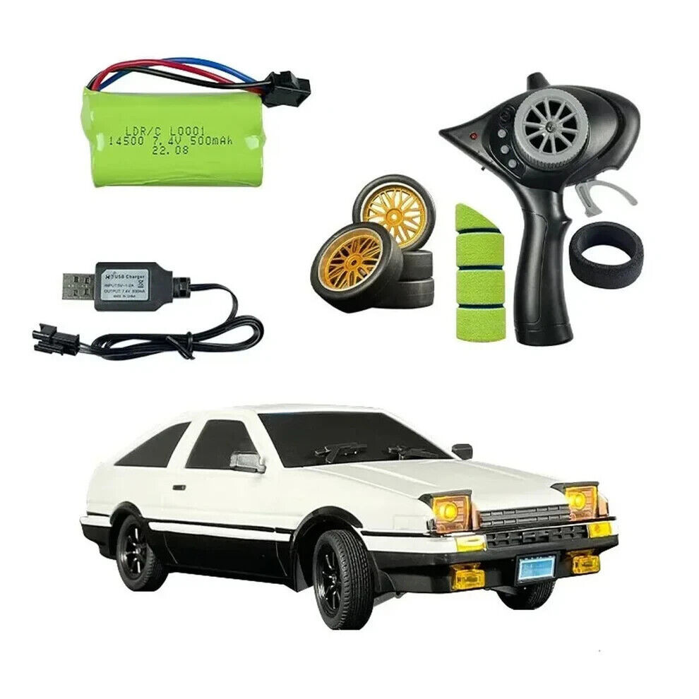 RC 1/18 DRIFT Car TOYOTA COROLLA AE86 W/ Pop Up Lights/ LED/Gyro RWD *