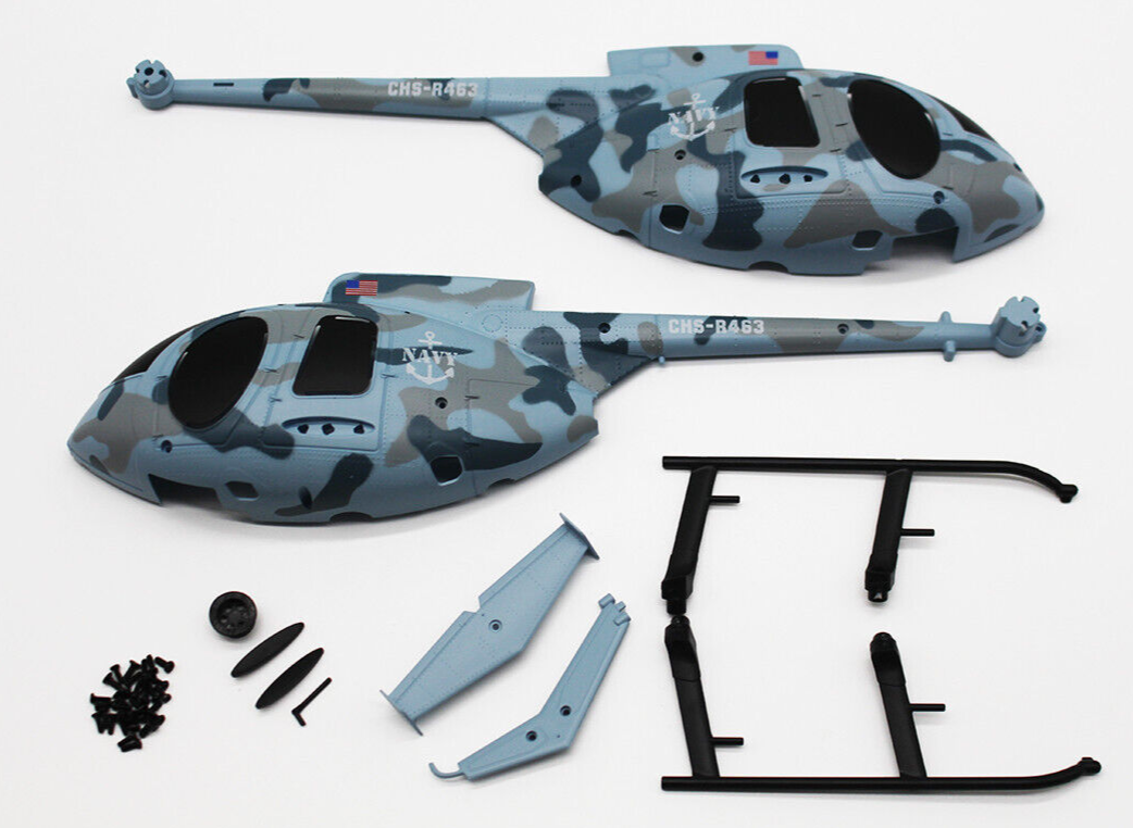 Hero Copter RC Helicopter HUGHES 500 CANOPY BODY SHELL -MARINES