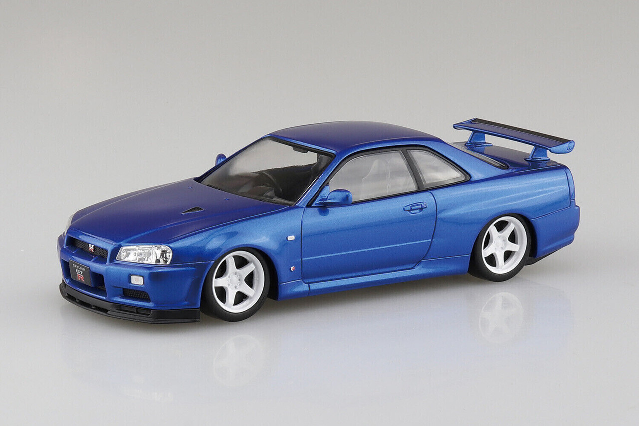 【アオシマ】 Skyline GT-R R34 プリントモデル Aoshima 1/32 NISSAN SKYLINE R34 GTR Custom Wheels Plastic Model