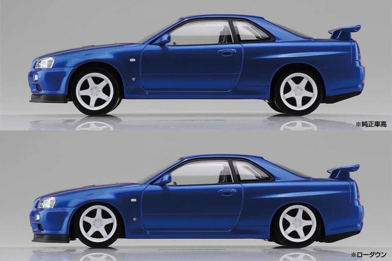 Aoshima 1/32 NISSAN SKYLINE R34 GTR Custom Wheels Plastic Model