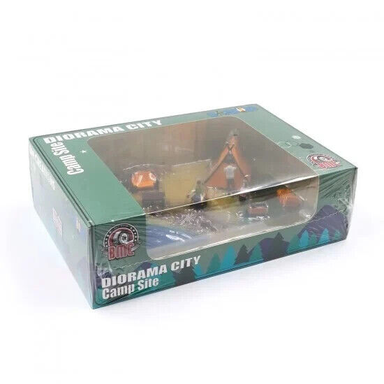 1/64 DIORAMA SCENE Set CAMP SITE *ORANGE TENTS* For Models -64BDOR003