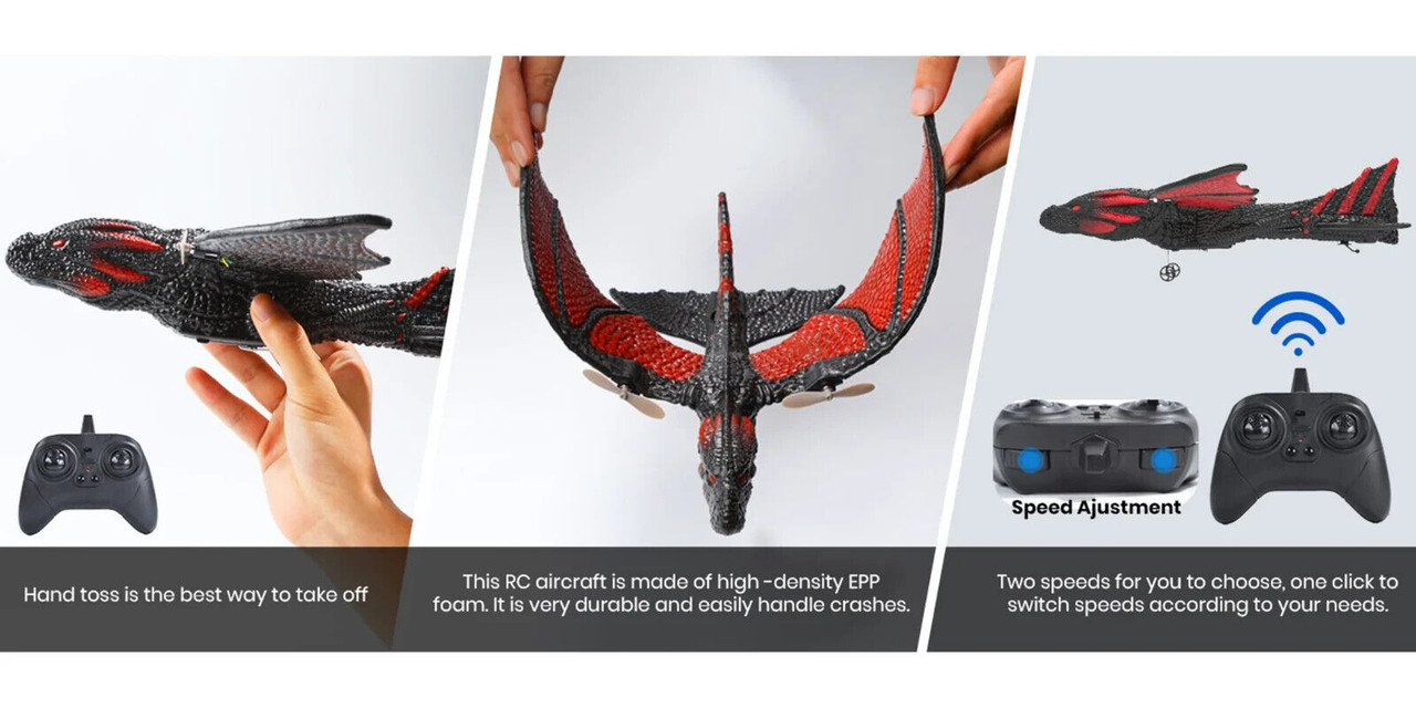 RC FLYING DRAGON W/ Gyro 2 Channel 2.4GHZ -RTF-