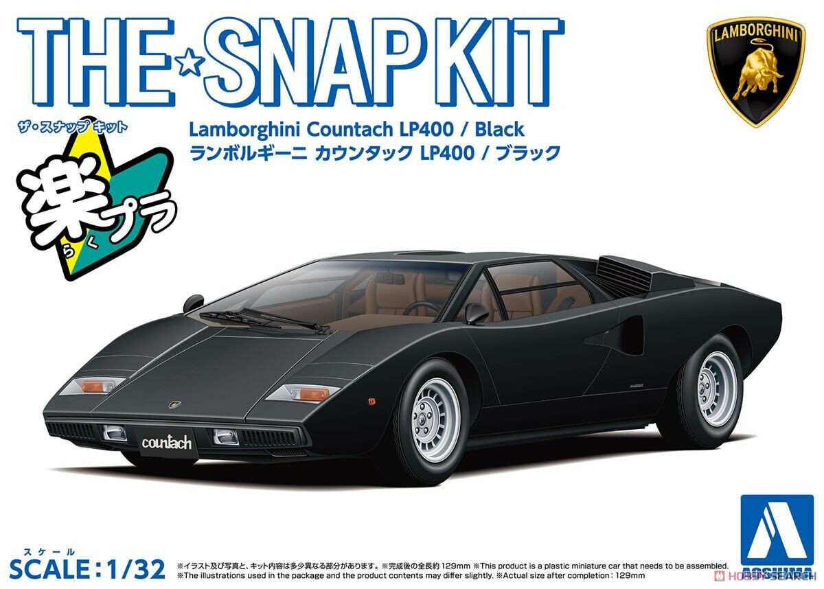 Aoshima 1/32 LAMBORGHINI COUNTACH LP400 Plastic Model Kit *BLUE*