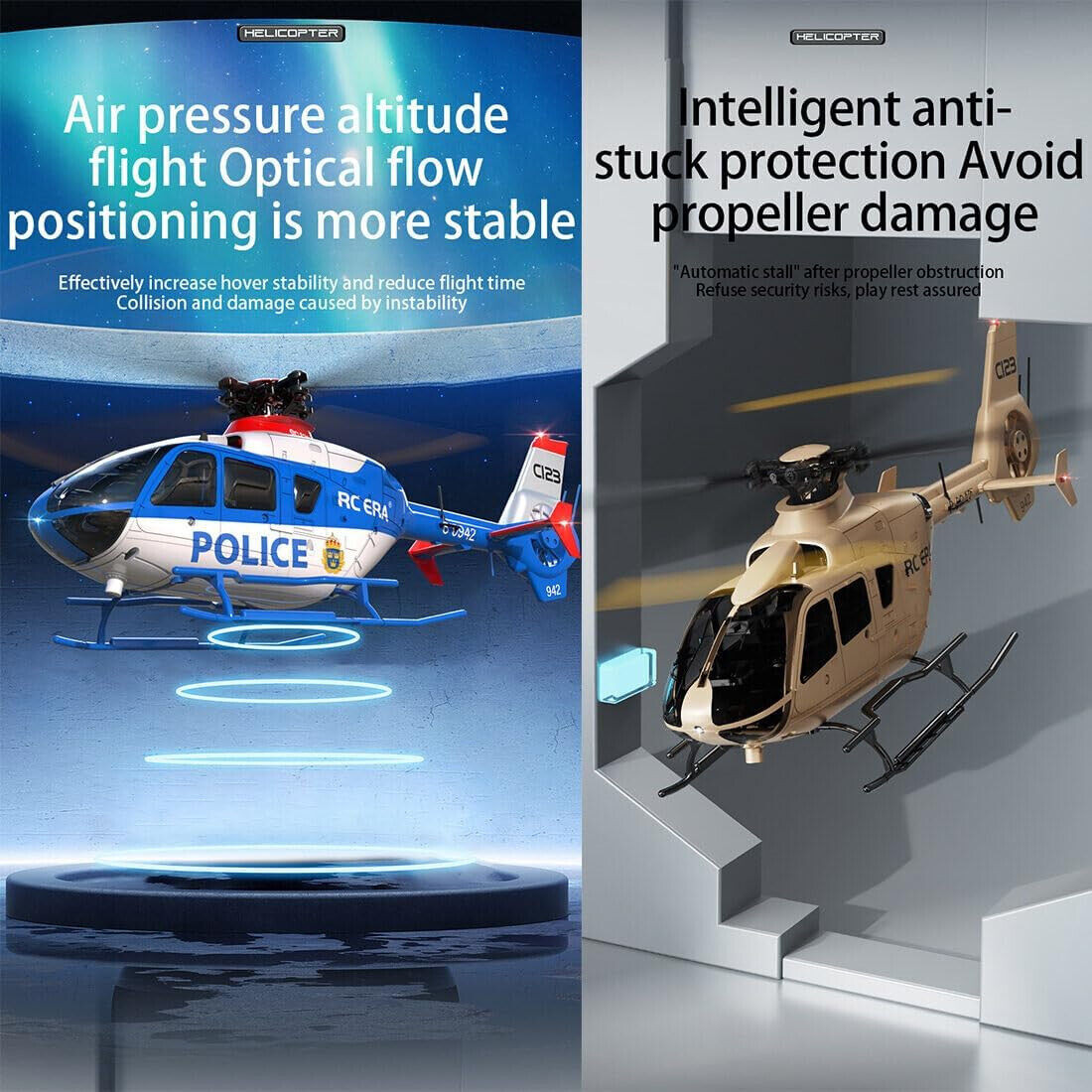 RC HELICOPTER 4 Blade EC135 W/ Gyro Stabilization 6CH 2.4ghz-RTF