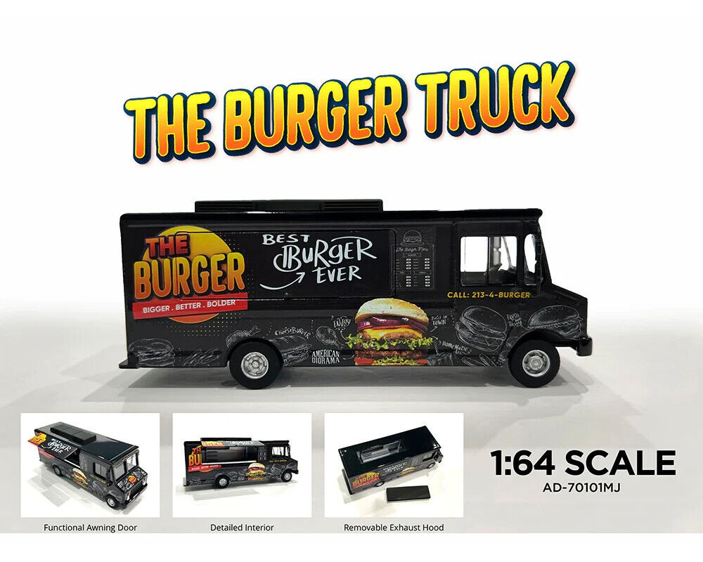American Diorama 1/64 THE BURGER FOOD TRUCK Die Cast Vehicle