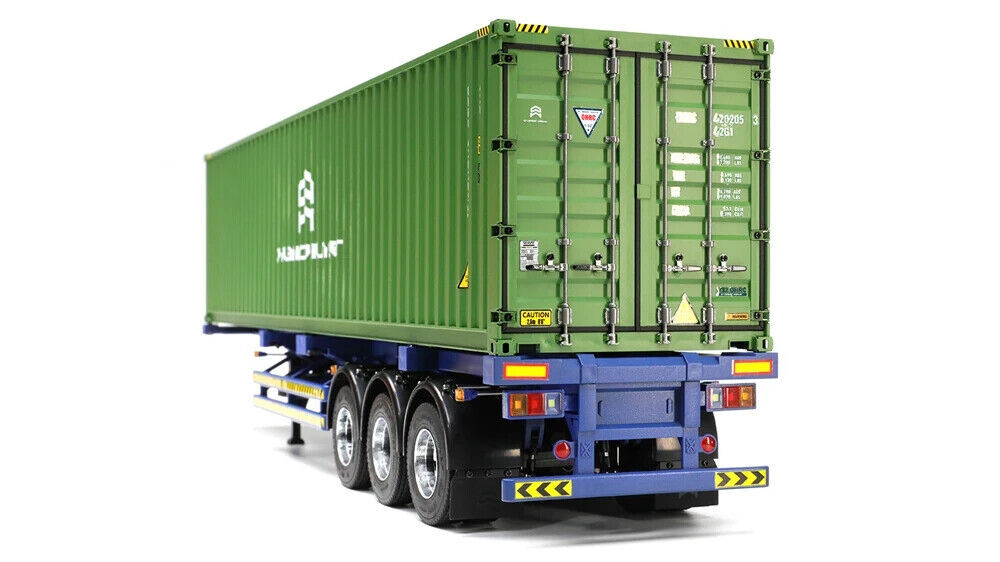 semi-remorque porte container 40' rouge à 3 essieux - SNC
