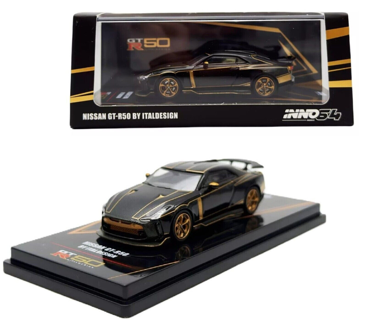 1/64 NISSAN GTR GT-R50 Italdesign Model Car -BLACK/GOLD-