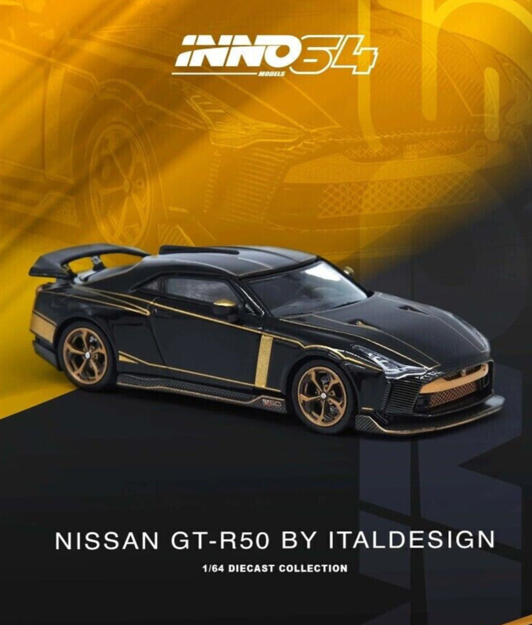 1/64 NISSAN GTR GT-R50 Italdesign Model Car -BLACK/GOLD-