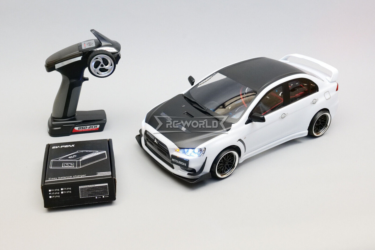 RC 1/10 MITSUBISHI EVO X Voltex Brushless AWD Drift Car w/ LED