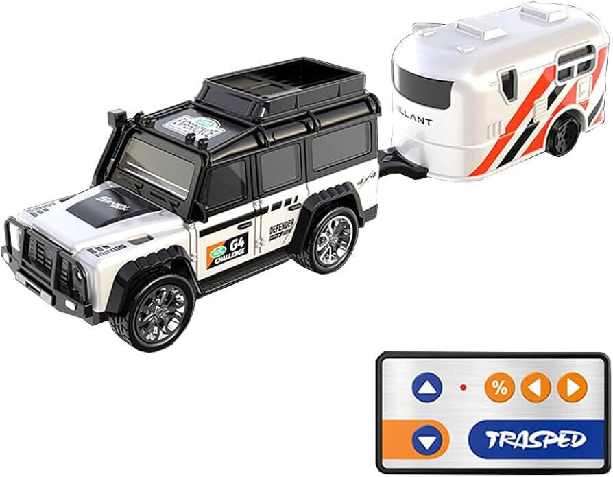 RC Micro 1/64 Land Rover DEFENDER 90 TRUCK W/ Trailer + LED 2.4ghz