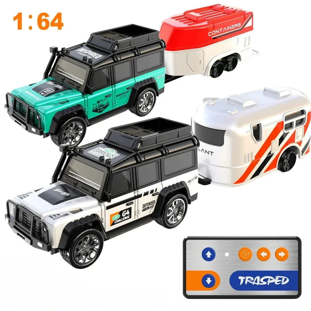 RC Micro 1/64 Land Rover DEFENDER 90 TRUCK W/ Trailer + LED 2.4ghz *