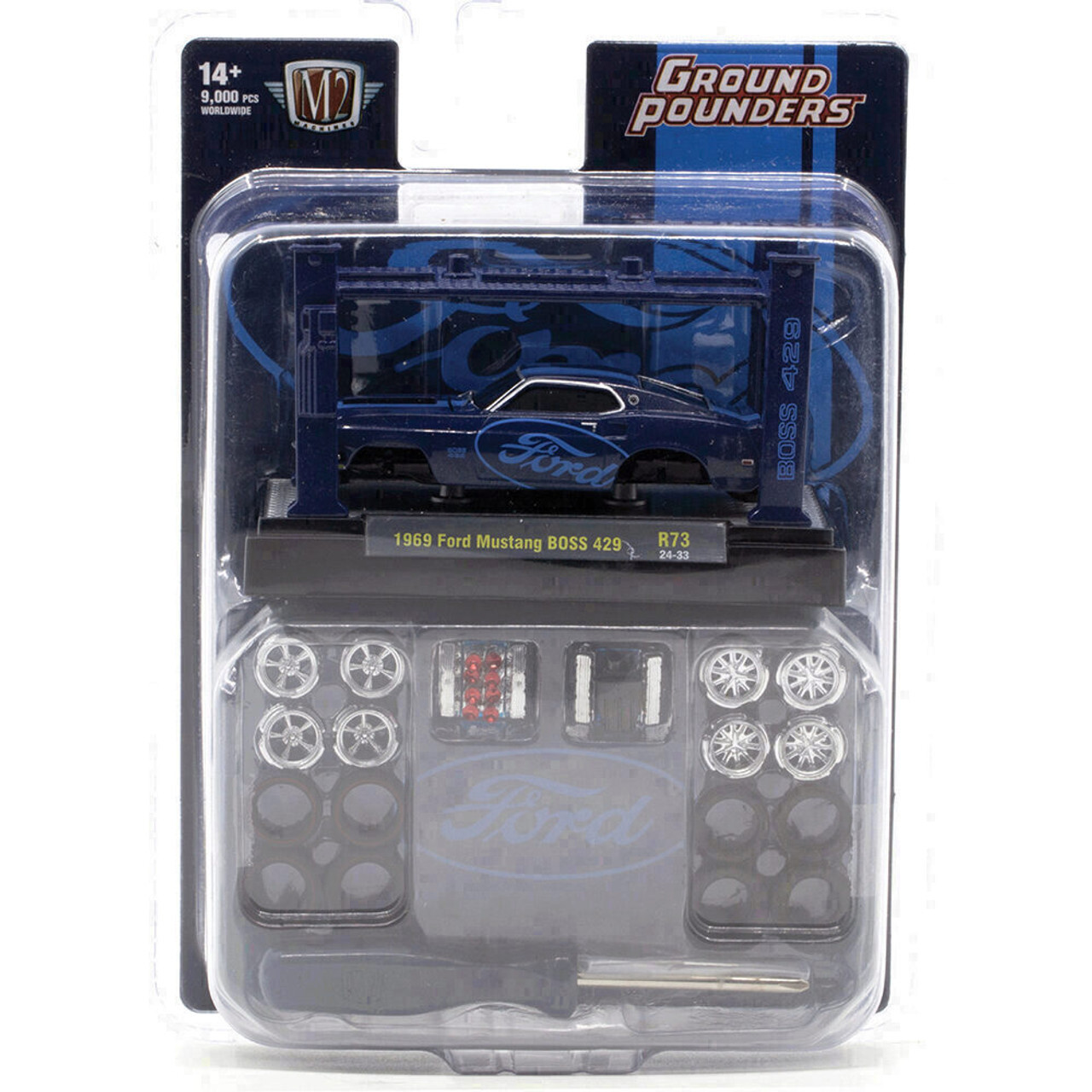 M2 Machines 1/64 Die Cast 1969 FORD MUSTANG BOSS 429 Drag W/ Lift