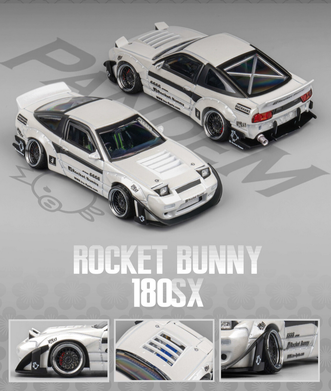 1/64 NISSAN 180SX w/ Pop Up/Interior/Engine Model Car *LIMITED