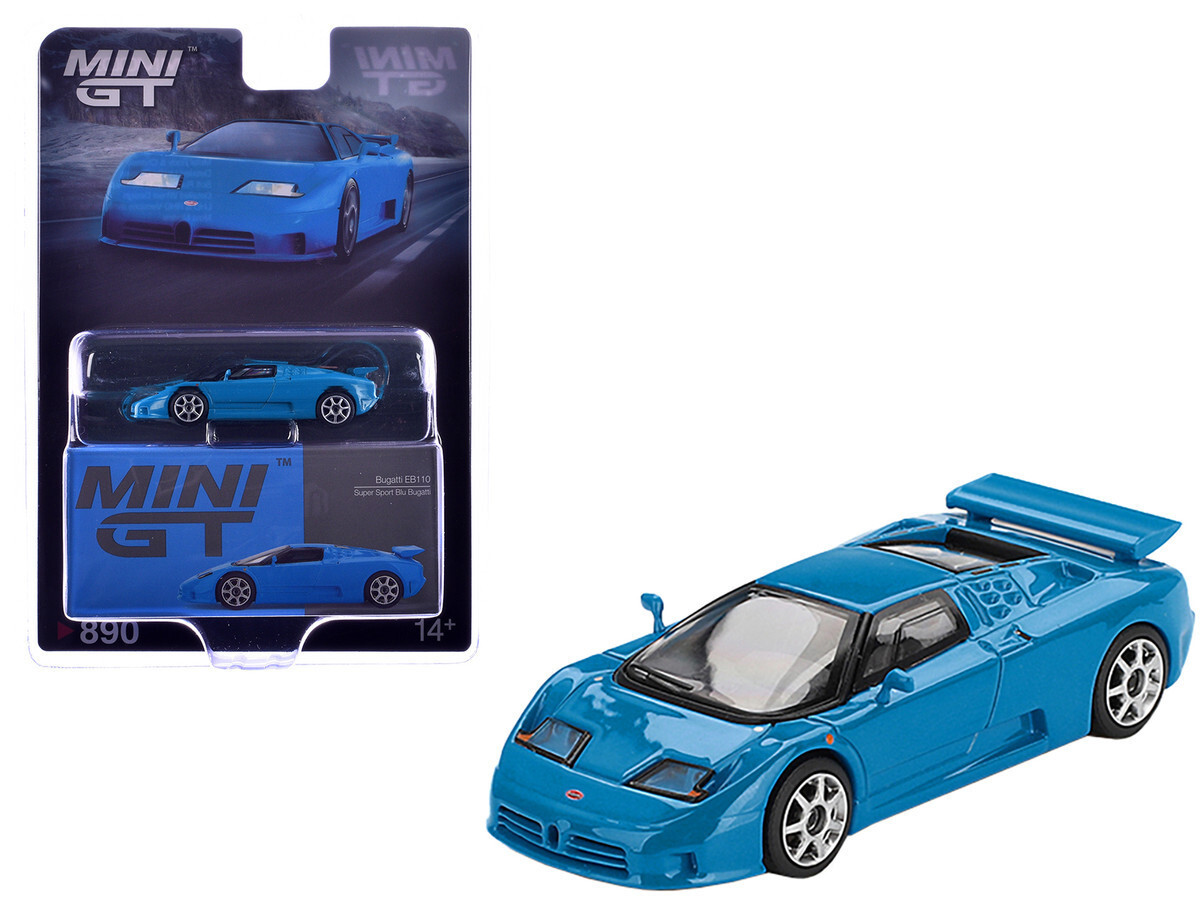 Mini GT 1/64 BUGATTI EB 110 Die Cast Model Car -BLUE -