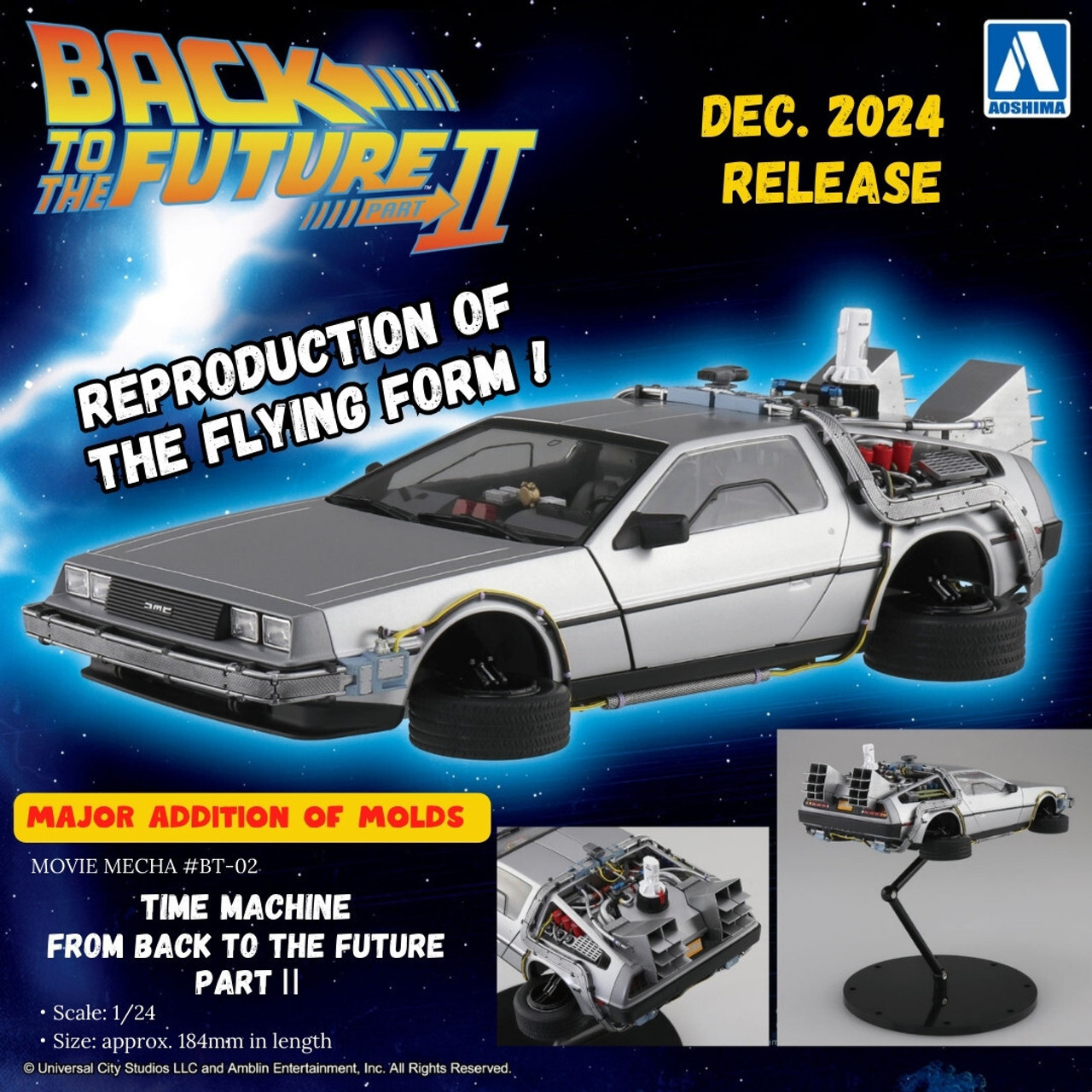 1/15 BACK TO THE FUTURE Ⅱ TIME MACHINE Diamond Select 1:15 Scale Back To The Future 2 Iced Time
