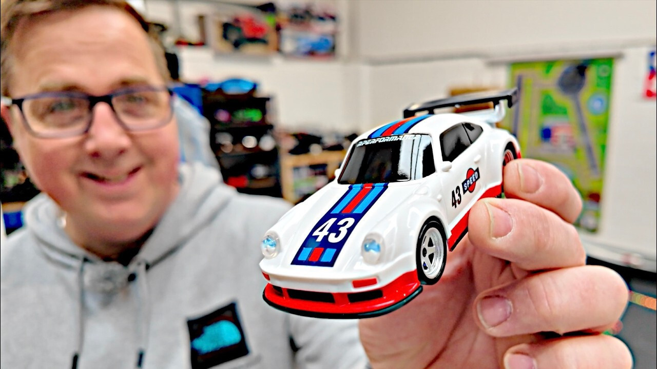 RC 1/43 Mini PORSCHE 911 TURBO DRIFT CAR AWD W/ GYRO + LED Lights