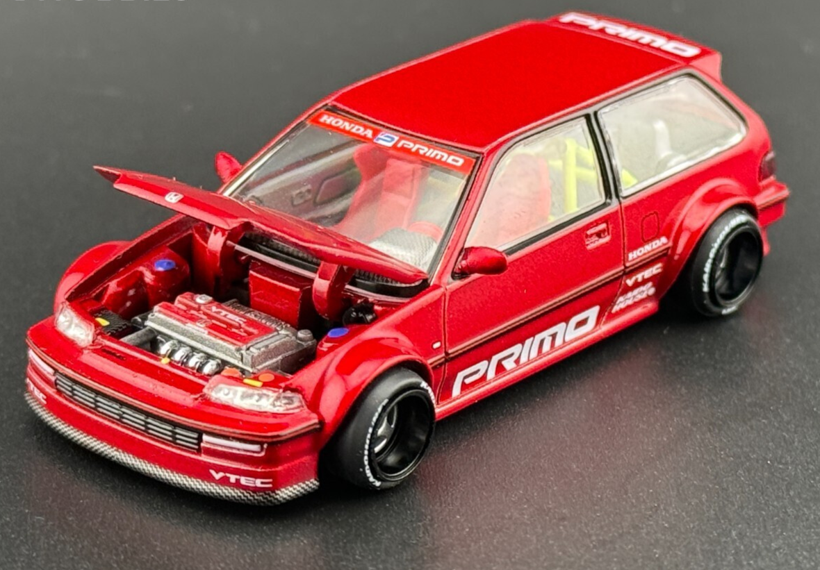 Mini GT KAIDO 1/64 HONDA CIVIC EF Die Cast Model -RED-