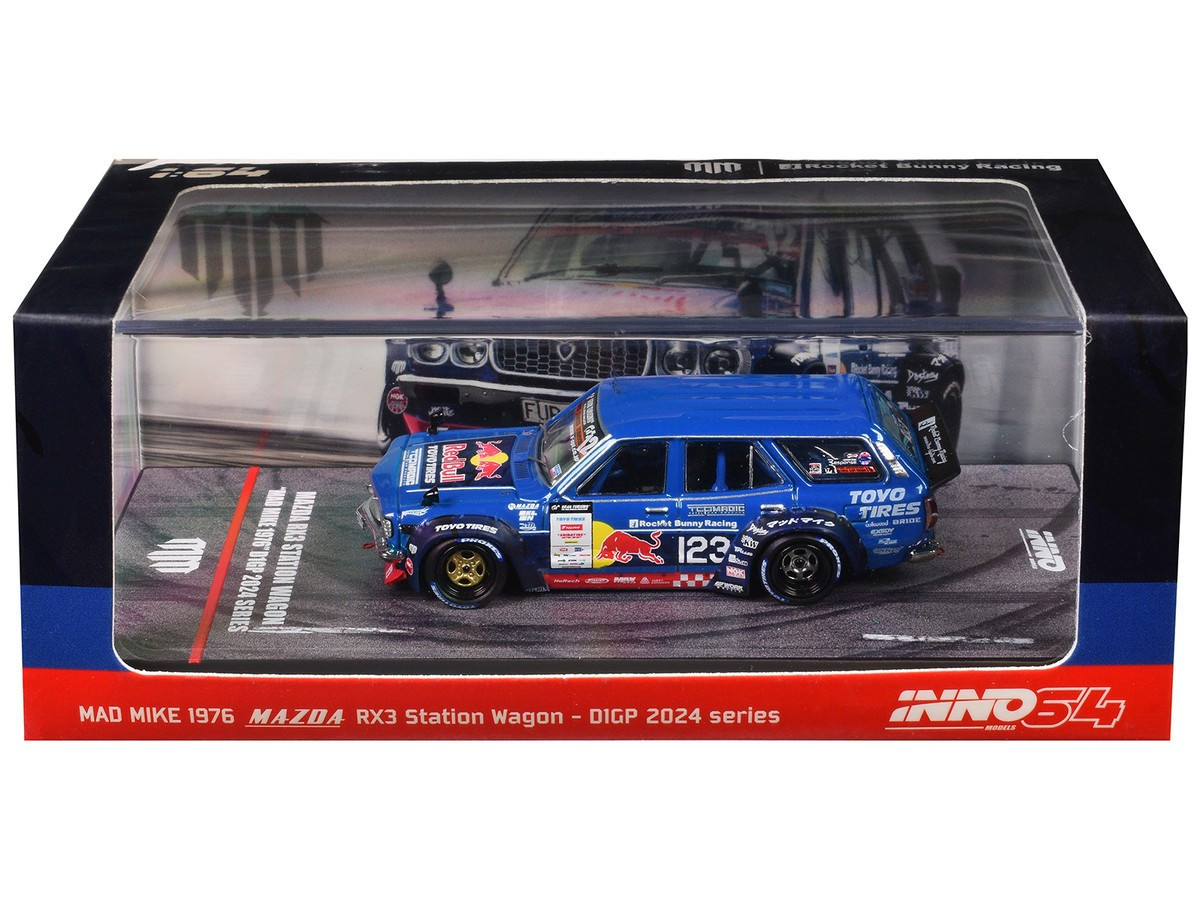 1/64 Die Cast MAD MIKE 1976 MAZDA RX3 Station Wagon D1GP 2024