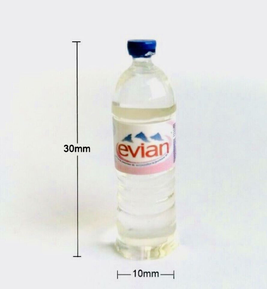 1/10 Scale EVIAN NATURAL SPRING WATER 8 Bottles + Box (9pcs)