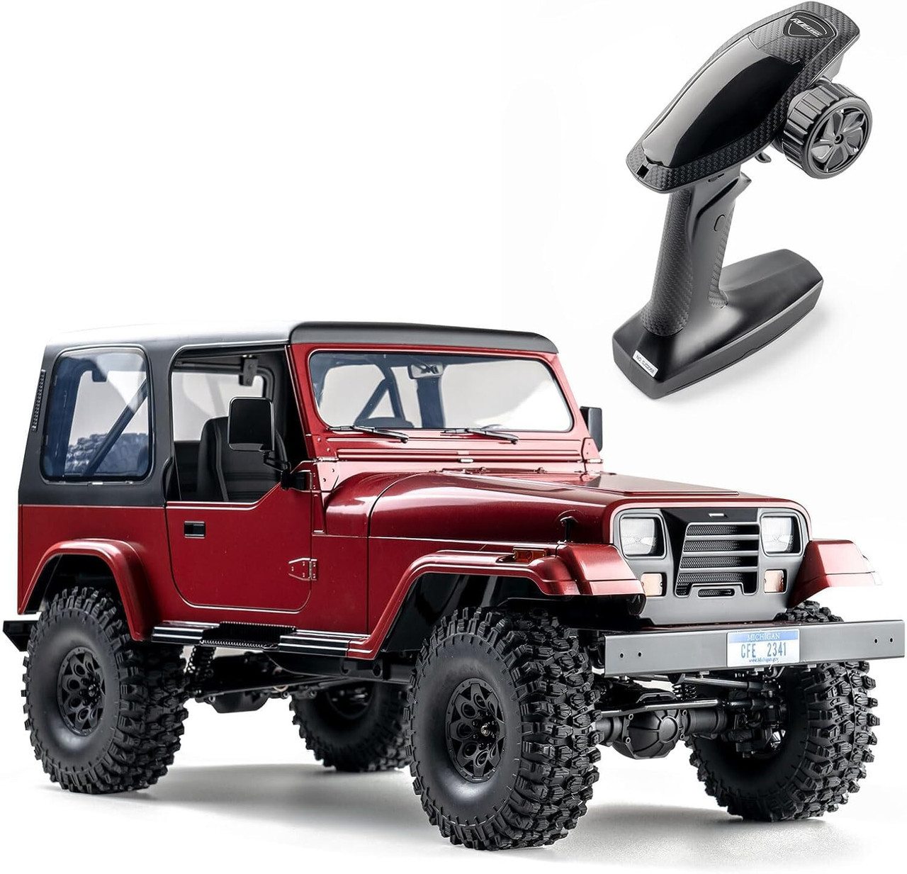 RC 1/10 JEEP WRANGLER 4X4 W/ LED Lights*RTR* -RED-
