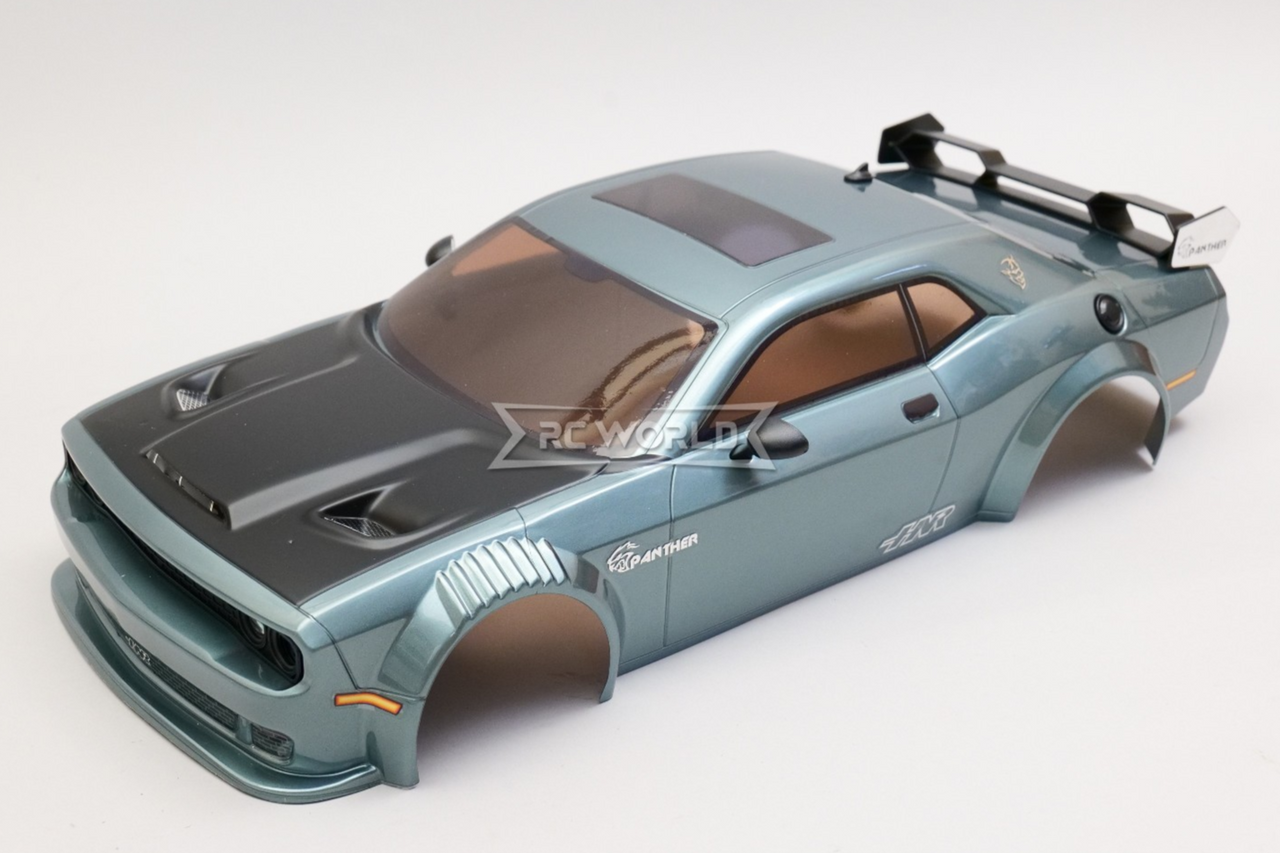 1/10 RC Car BODY Shell DODGE HELLCAT Panther w/ LED *FINISHED* -RED-