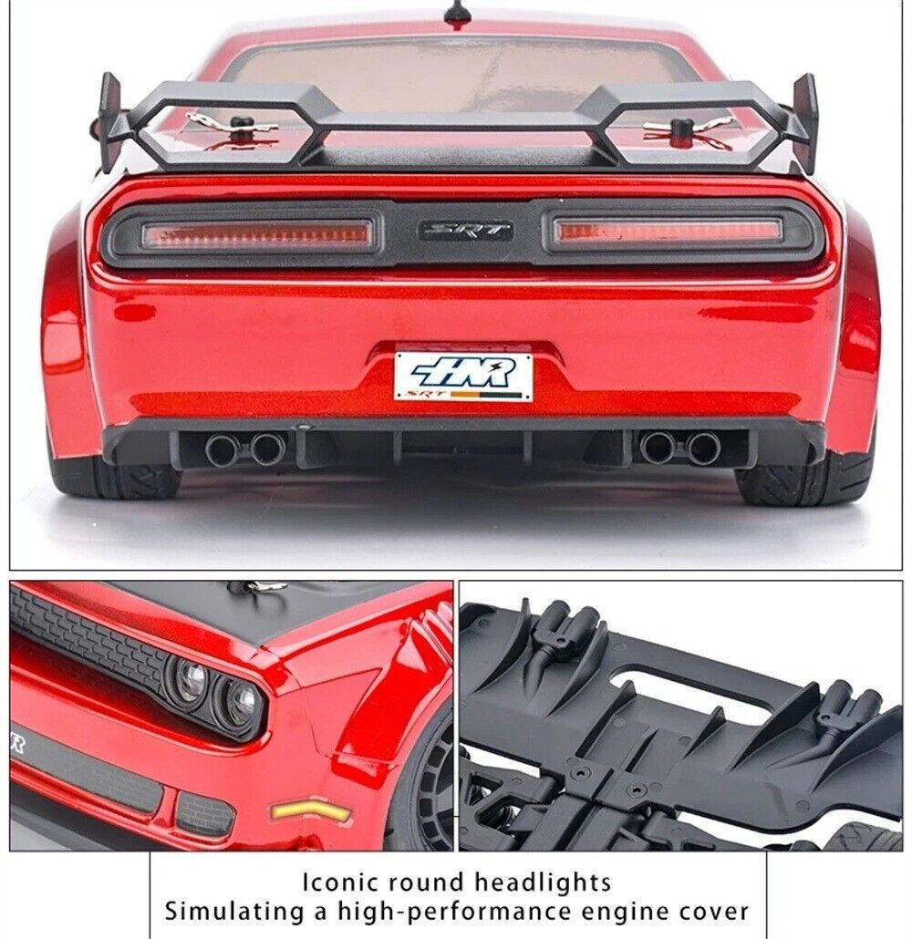 RC 1/10 DODGE CHALLENGER HELLCAT SRT Brushless AWD Drift Car w