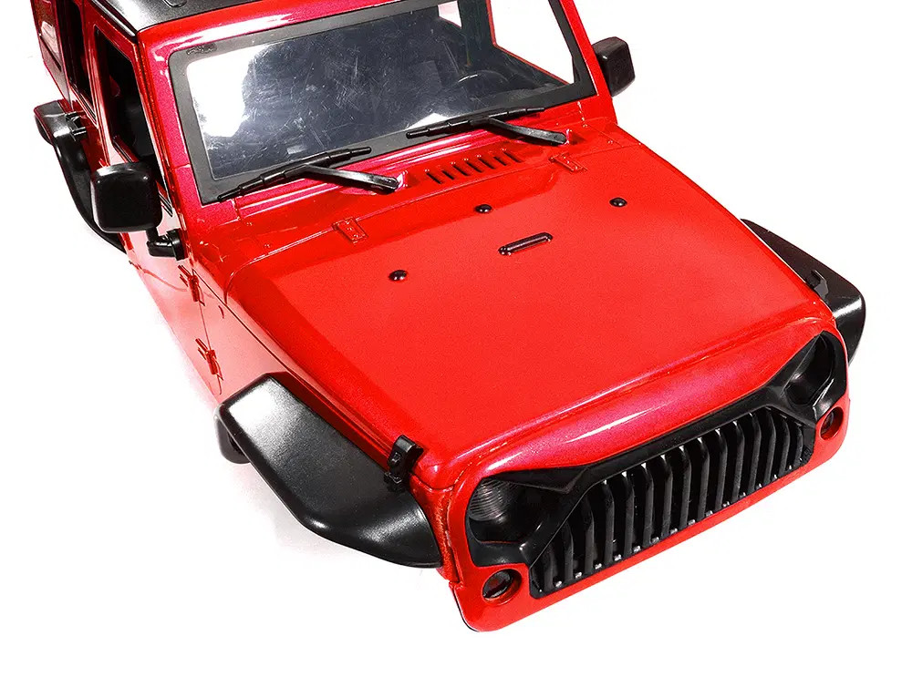 1/10 Scale JEEP WRANGLER RUBICON Hard Body Shell 4 Door -RED-