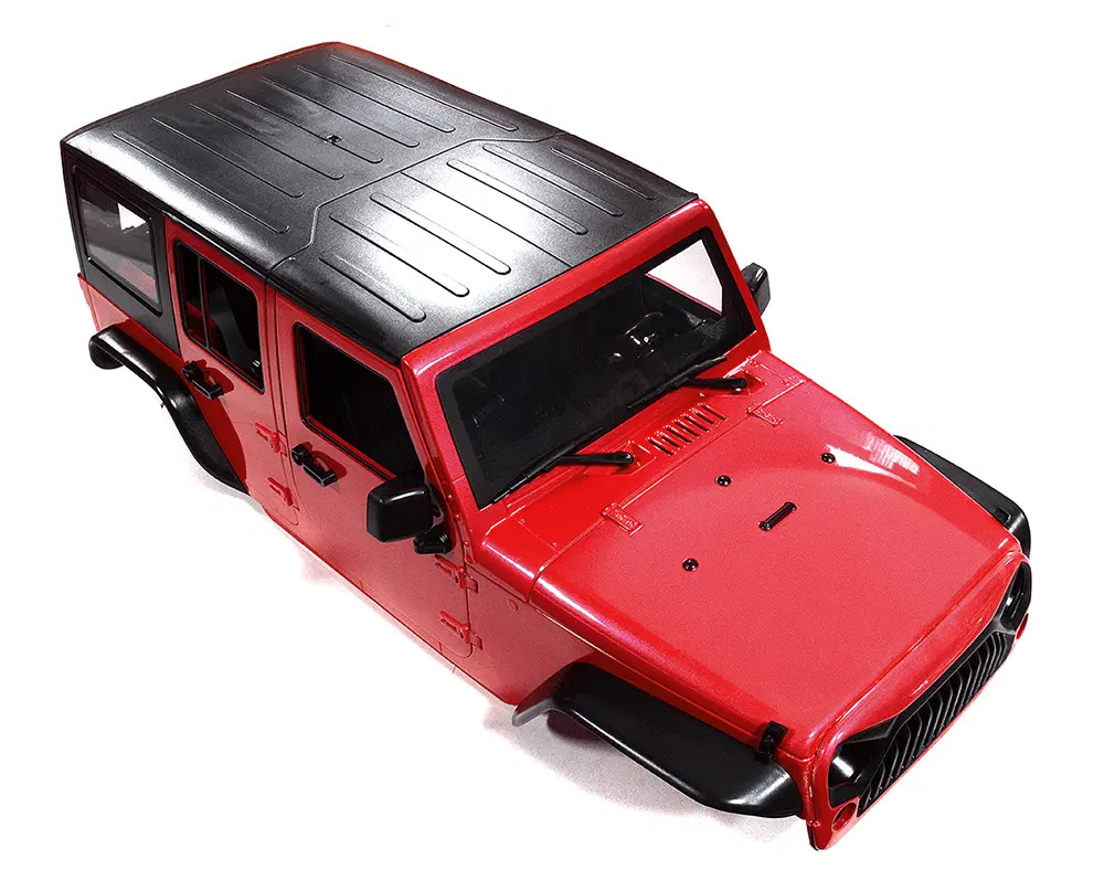 1/10 Scale JEEP WRANGLER RUBICON Hard Body Shell 4 Door -GREEN-