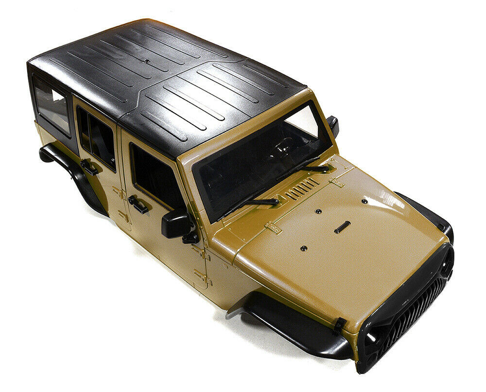 1/10 Scale JEEP WRANGLER RUBICON Hard Body Shell 4 Door -GREEN-