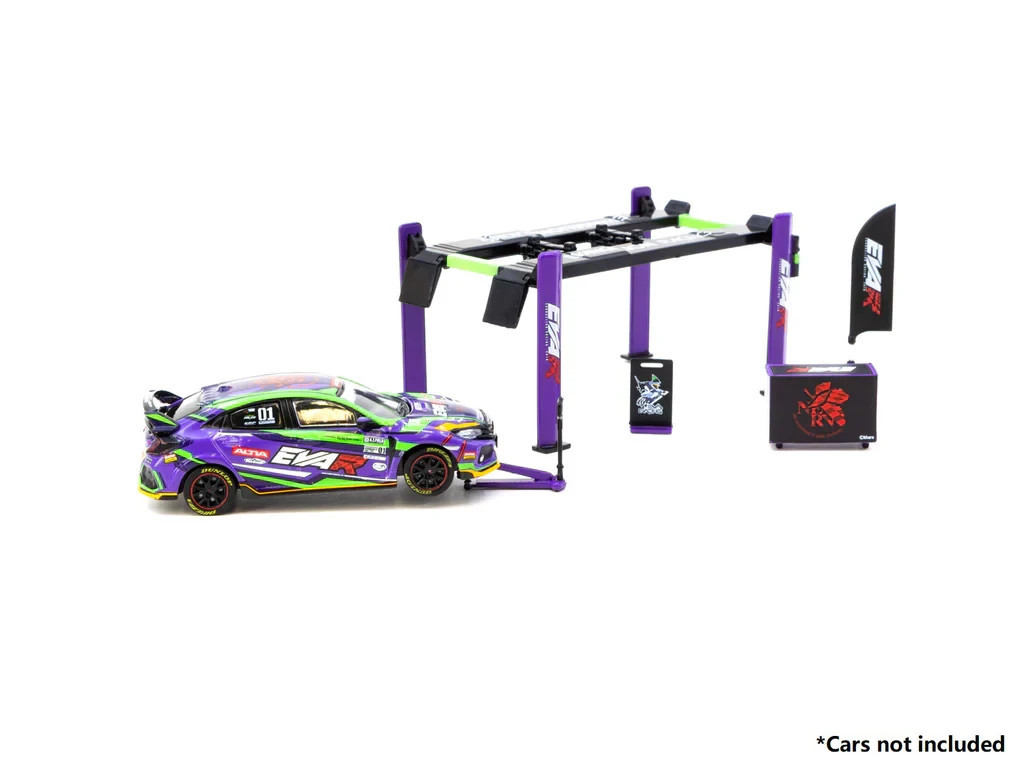 Tarmac Works 1/64 GARAGE TOOLS & LIFT Eva Racing For Die Cast