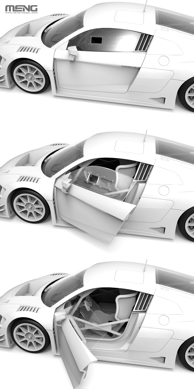 Meng 1/24 Audi R8 LMS EVA RT TEST TYPE-01 TSRT Plastic Model Kit