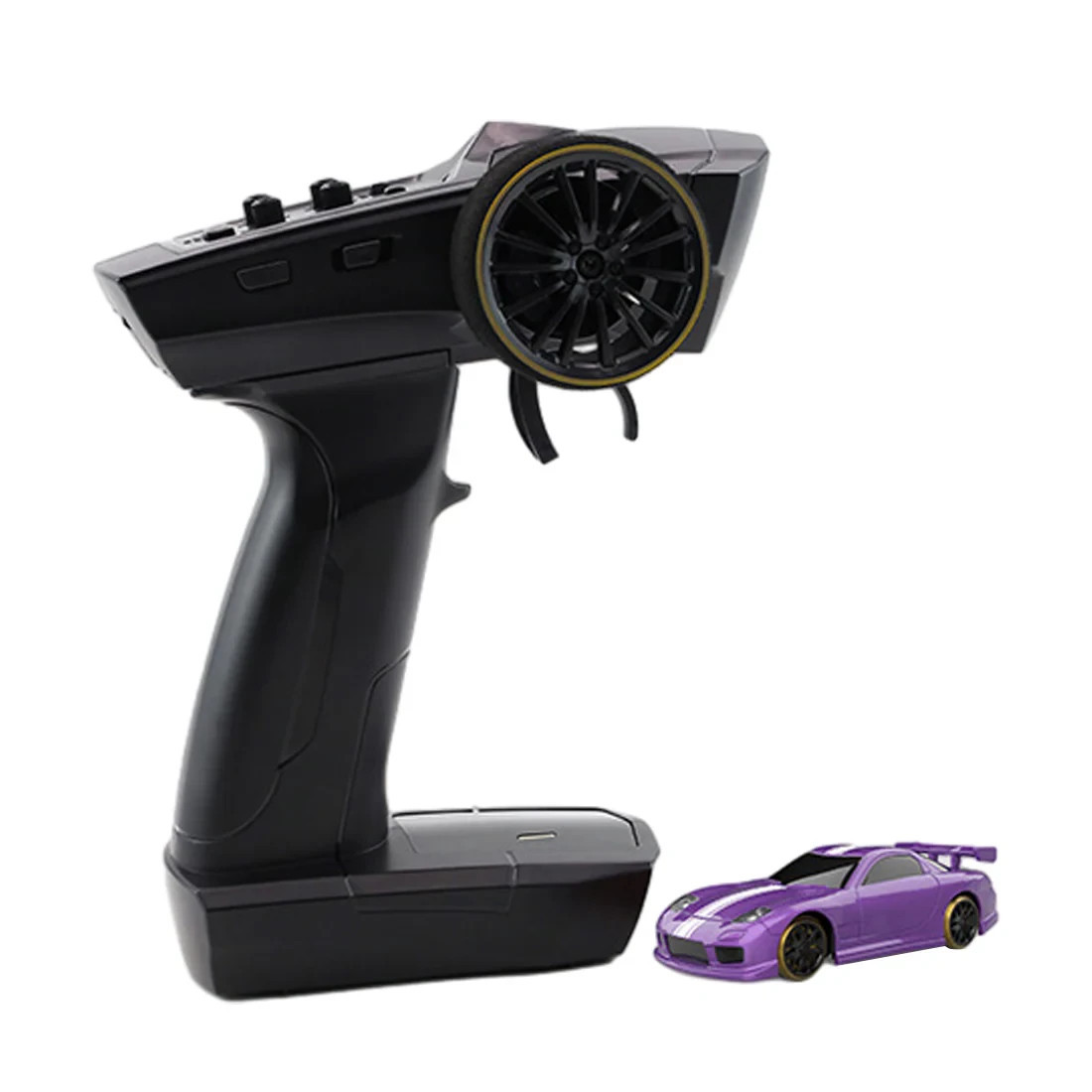 RC 1/76 Micro Car MAZDA RX7 Drift w/ LED Lights -PURPLE-C61