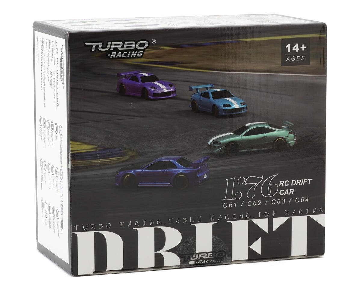 RC 1/76 Micro Car MAZDA RX7 Drift w/ LED Lights -PURPLE-C61