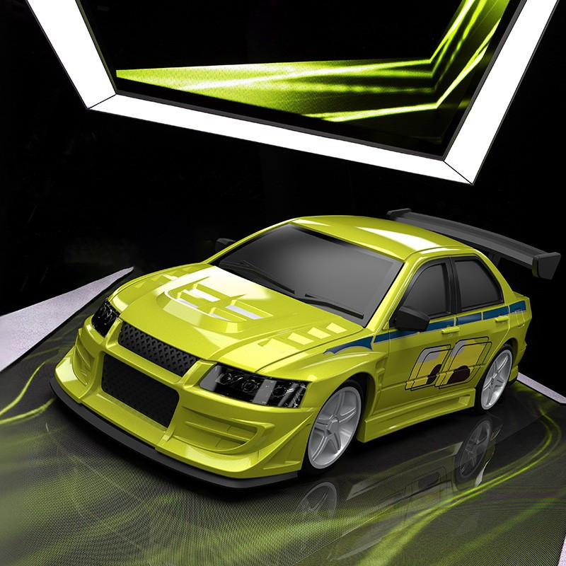 RC 1/76 Micro Car MITSUBISHI LANCER EVOLUTION Drift w/ LED Lights