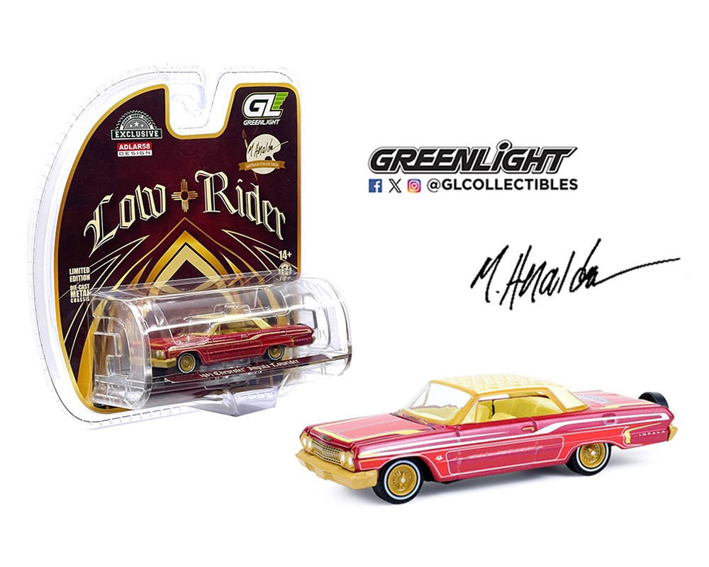 GL 1/64 CHEVY IMPALA 1963 Low Rider Michael Heralda Die Cast -RED-