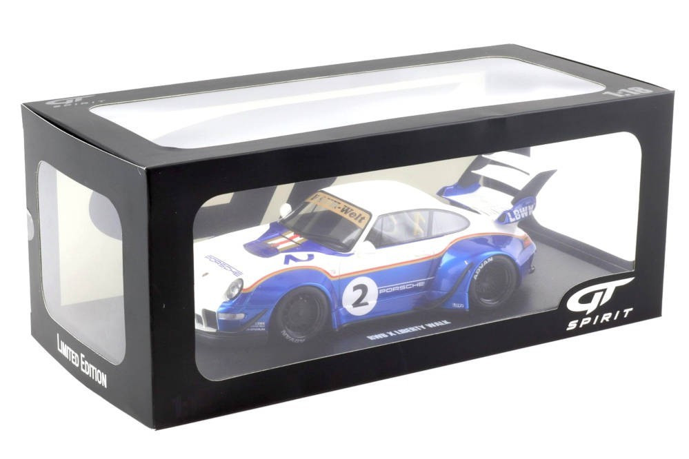 1/18 PORSCHE 911 TURBO RWB X LB Model Car -WHITE/BLUE-