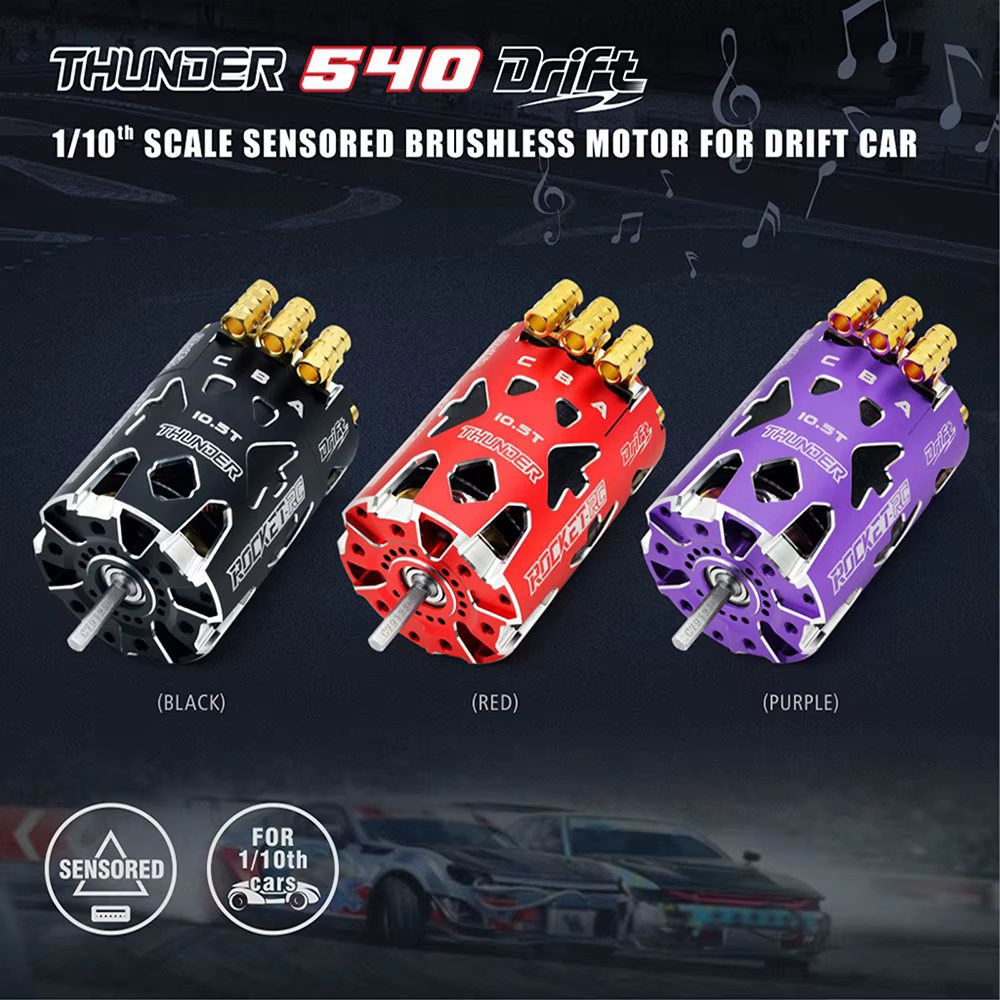 Rocket RC Brushless 540 DRIFT MOTOR Sensored 13.5T -BLACK-