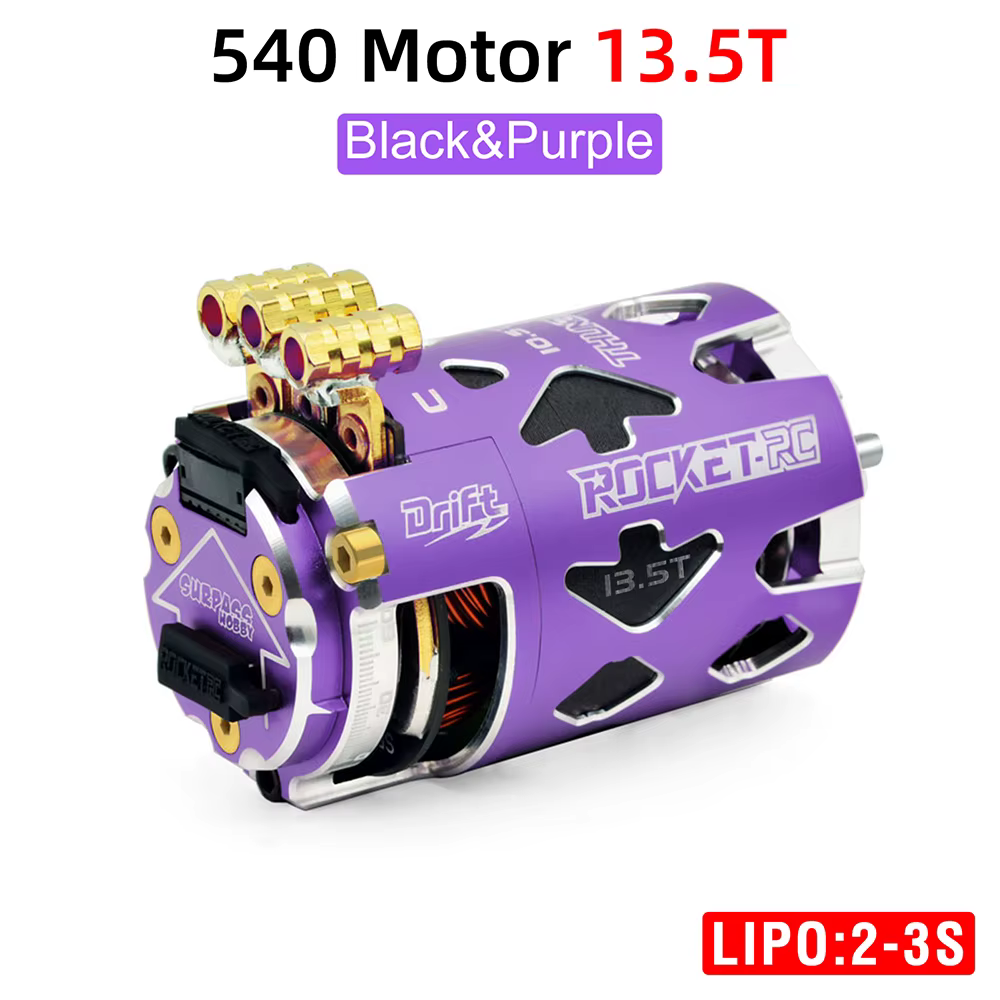 ROCKET RC THUNDER T13.5T ブラシレス パープル Rocket RC Brushless 540 DRIFT MOTOR Sensored 13.5T -PURPLE-