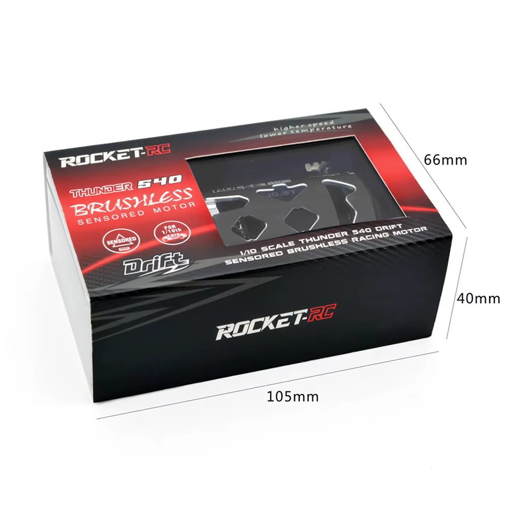 L*H様 ROCKET RC THUNDER 540 & ESCセット Rocket RC Brushless 540 DRIFT MOTOR Sensored 13.5T -RED-