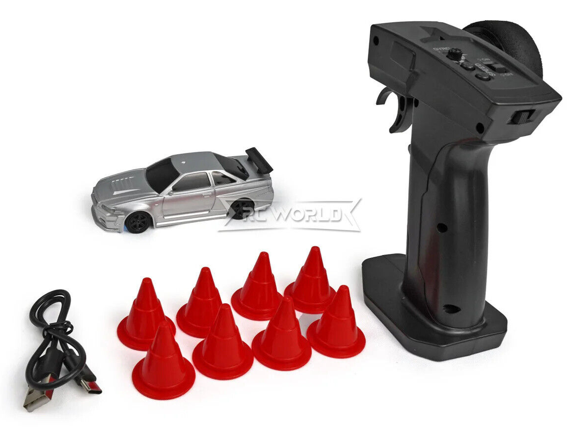RC Car 1/43 Drift NISSAN GTR AWD W/ GYRO + LED -RTR-