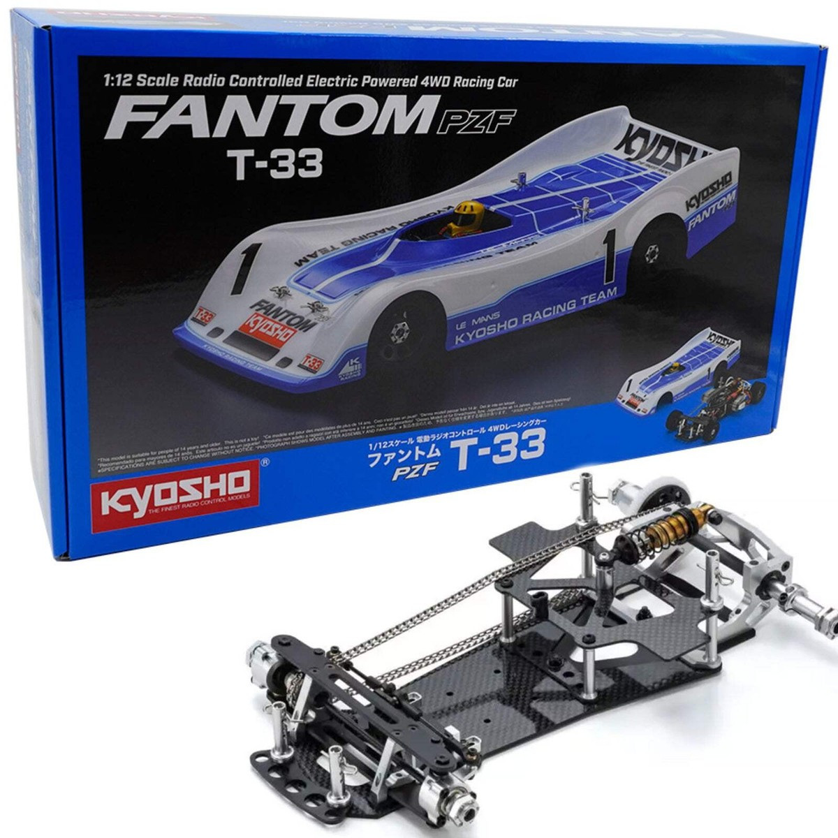 Kyosho RC 1/12 FANTOM PZF T-33 AWD Race Car -KIT- #KYO30640