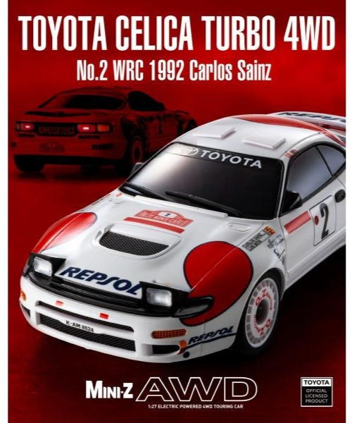 Kyosho RC Mini Z 1992 TOYOTA CELICA AWD WRC #2 Carlos Sainz -RTR