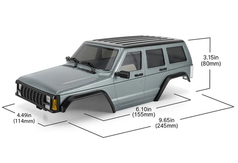 RC 1/18 Truck Body JEEP CHEROKEE Hard Body 155mm For Traxxas TRX4M