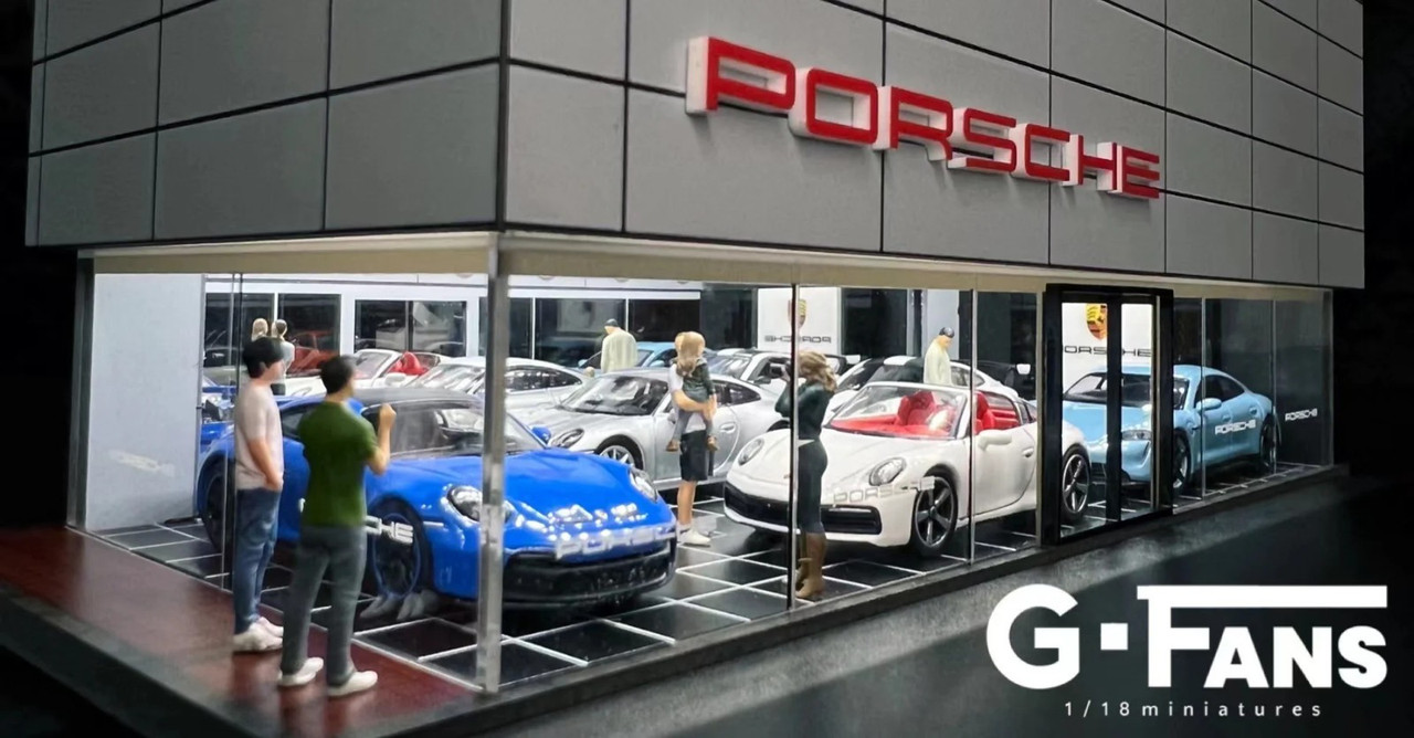 G Fans 1/64 Diorama PORSCHE DEALERSHIP W/ LED #710031