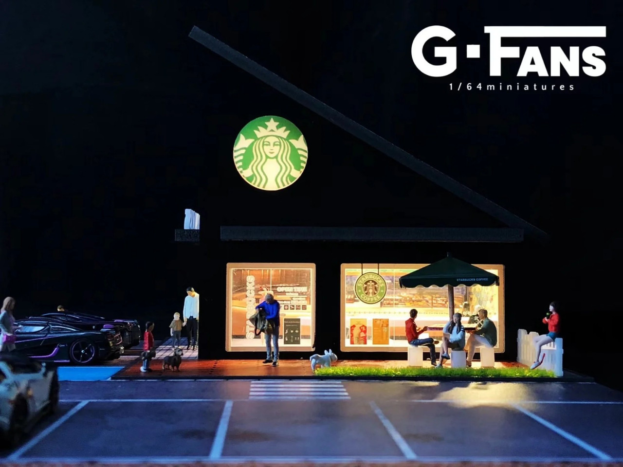 G Fans 1/64 Diorama STARBUCKS COFFEE W/ LED #710025