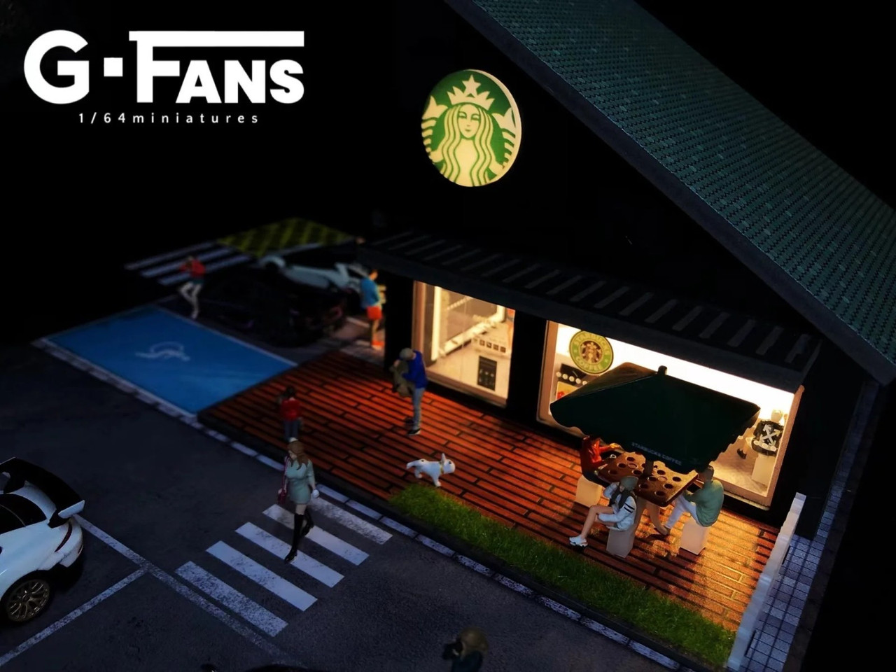 G Fans 1/64 Diorama STARBUCKS COFFEE W/ LED #710025