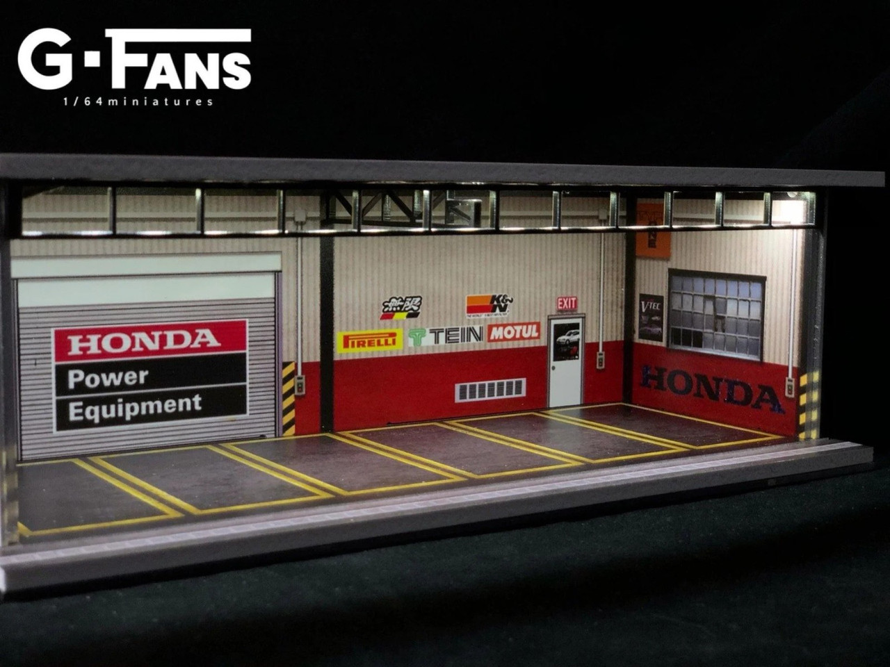 G Fans 1/64 Diorama HONDA GARAGE JDM W/ LED #710009