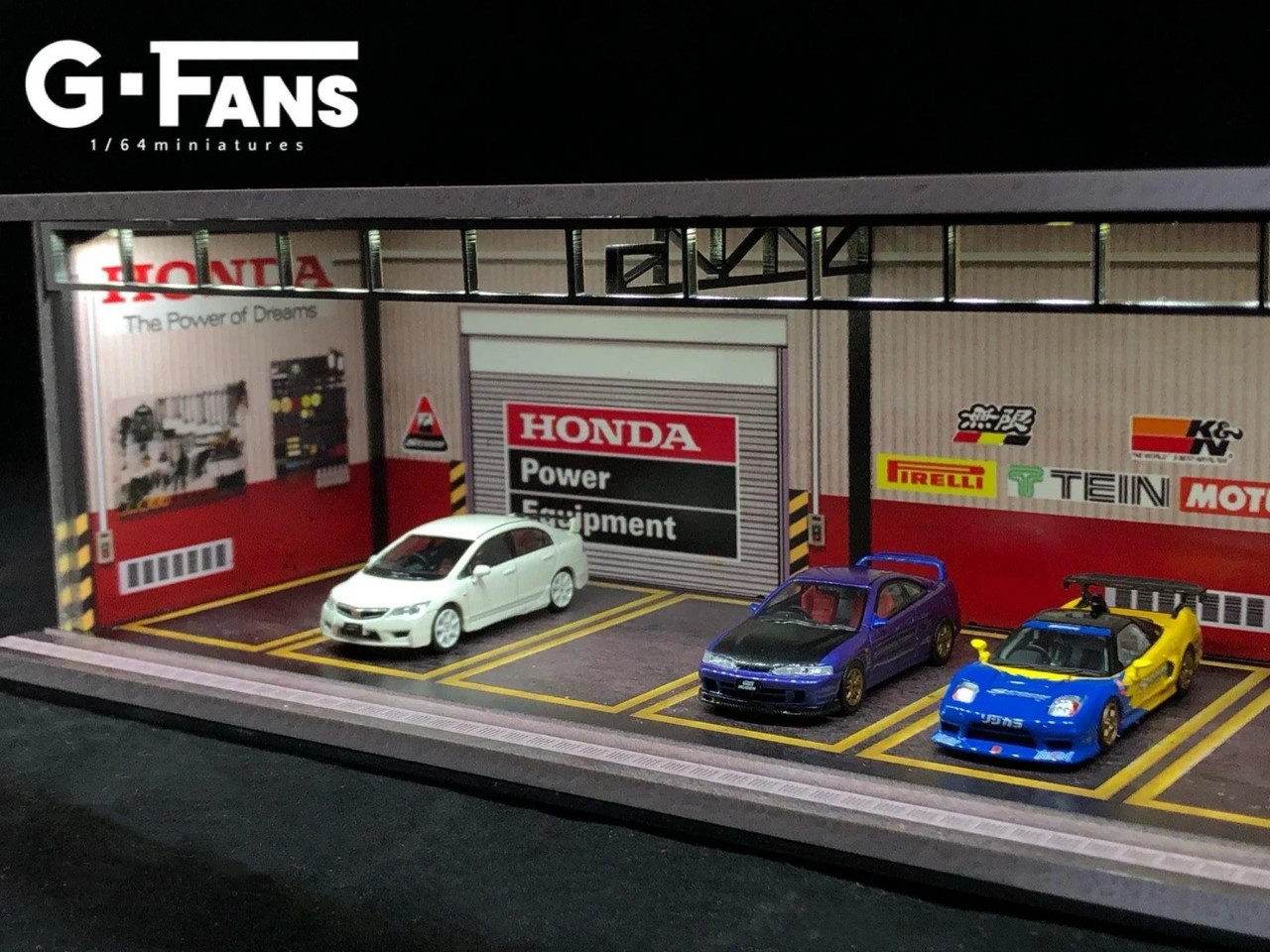 G Fans 1/64 Diorama HONDA GARAGE JDM W/ LED #710009