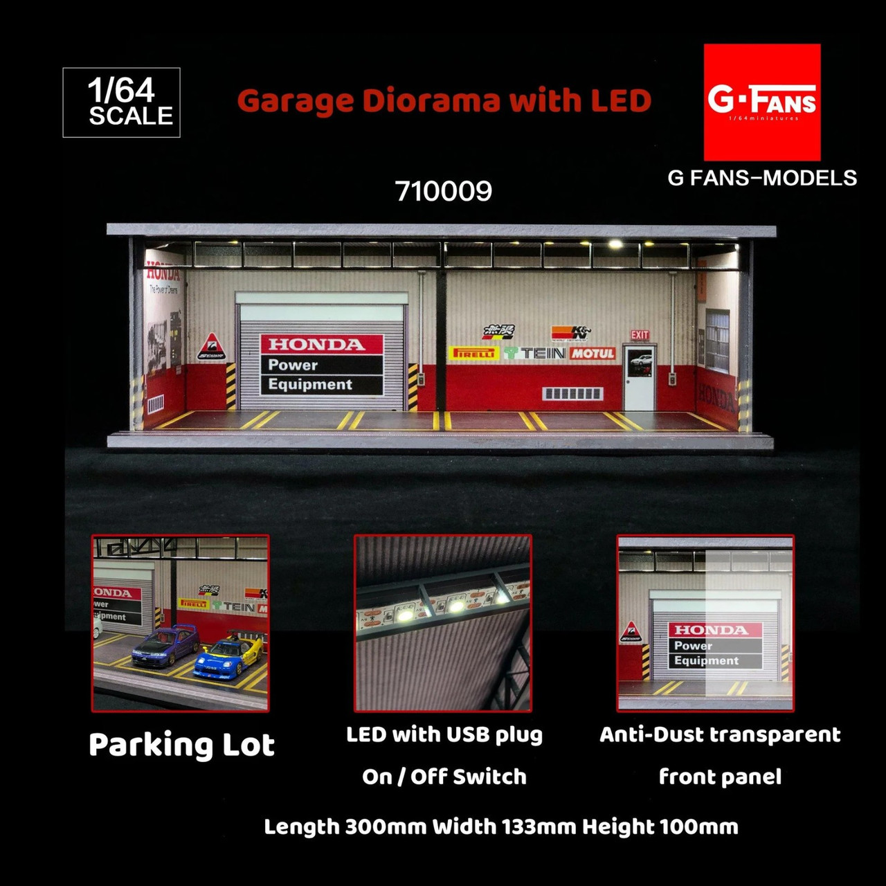 G Fans 1/64 Diorama HONDA GARAGE JDM W/ LED #710009