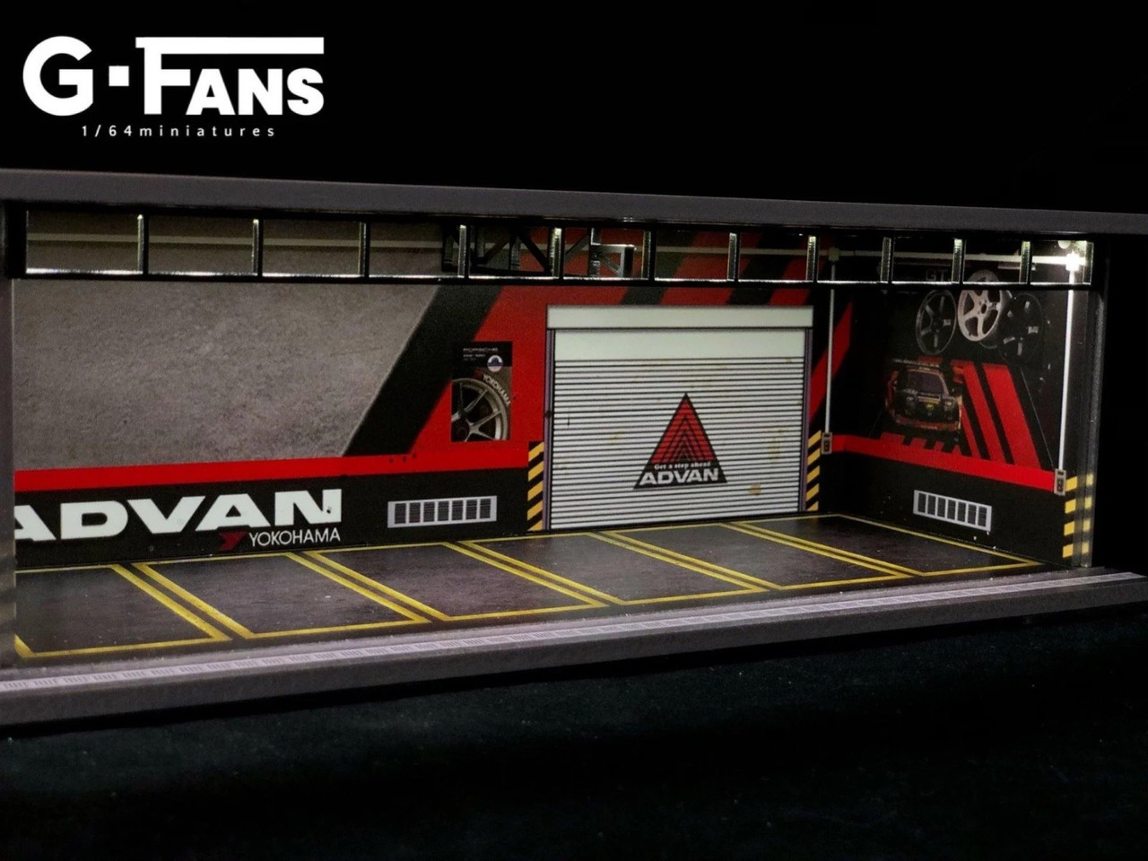 G Fans 1/64 Diorama ADVAN GARAGE W/ LED #710008